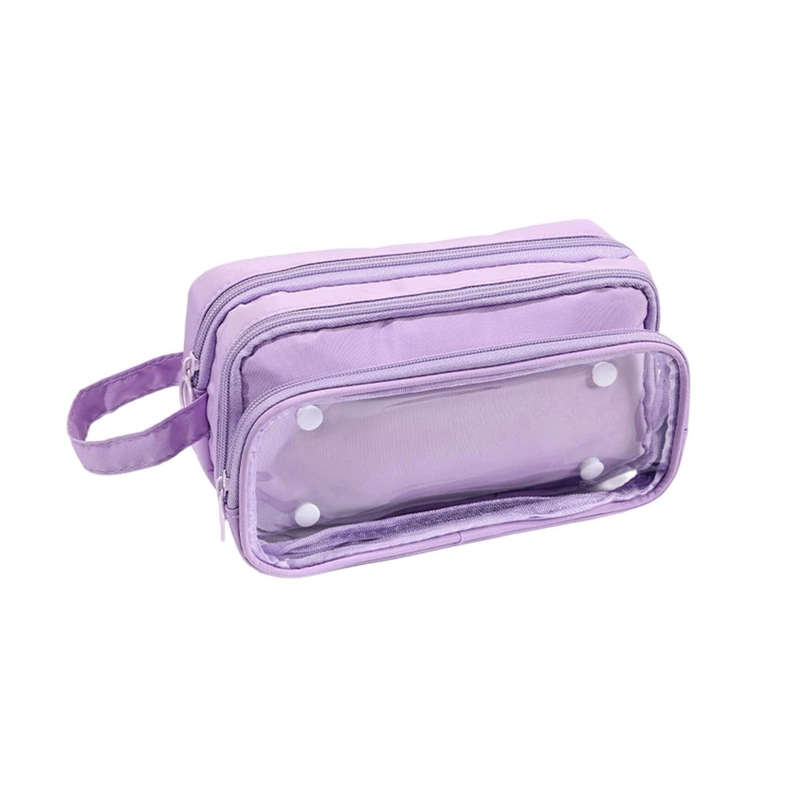 ARUNASC pencil cases Large Capacity Detachable Pencil Case with Compartments Aesthetic Organizers Bag, for Teen Girls Boys small(Lila)