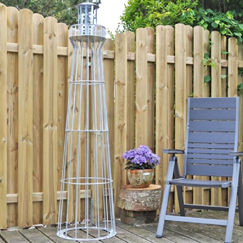 Leuchtturm 1,80m hoch, Gabione, Garten-Dekoration, verzinkt, Metalldeko