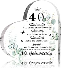 Gift 40th Birthday Woman Man Birthday Gift for 40th Birthday Heart with Desired Text Birthday Gift for Father Mother Employee Friend 40th Birthday Gift Ideas (Gift 40th Birthday)