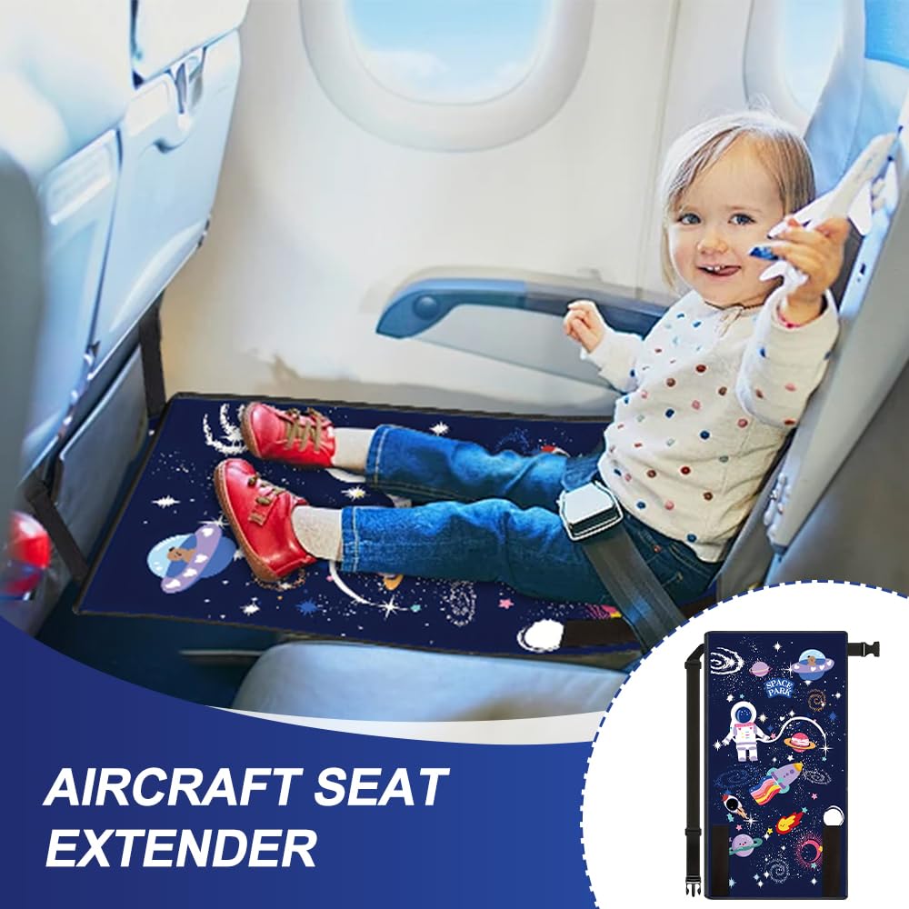 Reposapiés de Avión para Niños, Extensión de Asiento de Avión para Niños, Cama de viaje para niños en avión, para dispositivos de avión, vuelos de corta distancia(Azul)