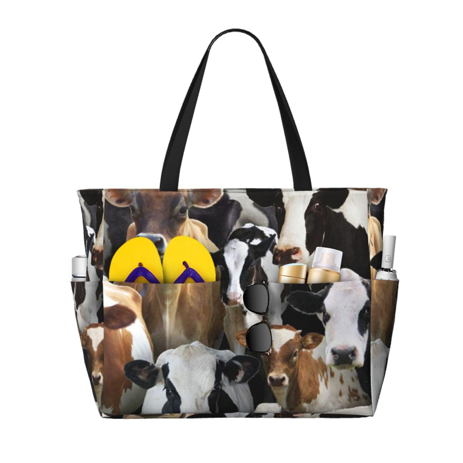 Vache laitière sac de plage grand sac fourre-tout élégant aux finitions soignées - 8