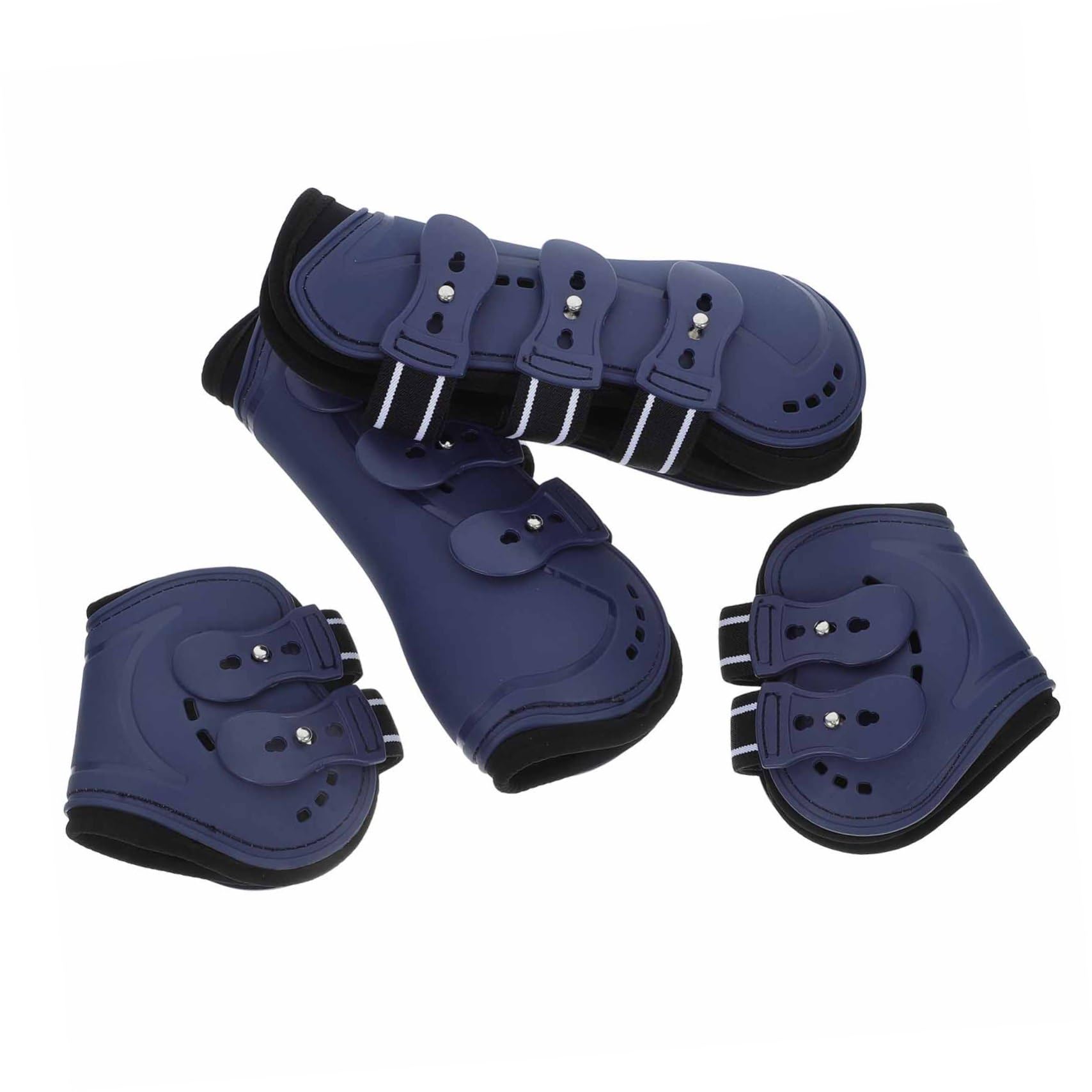 4piezas Botas De Caballo Ajustables para Delanteras y Traseras Protección De Tendón y Fetlock para Entrenamiento Ecuestre Diseño Elegante y Fácil De Usar para Saltos y