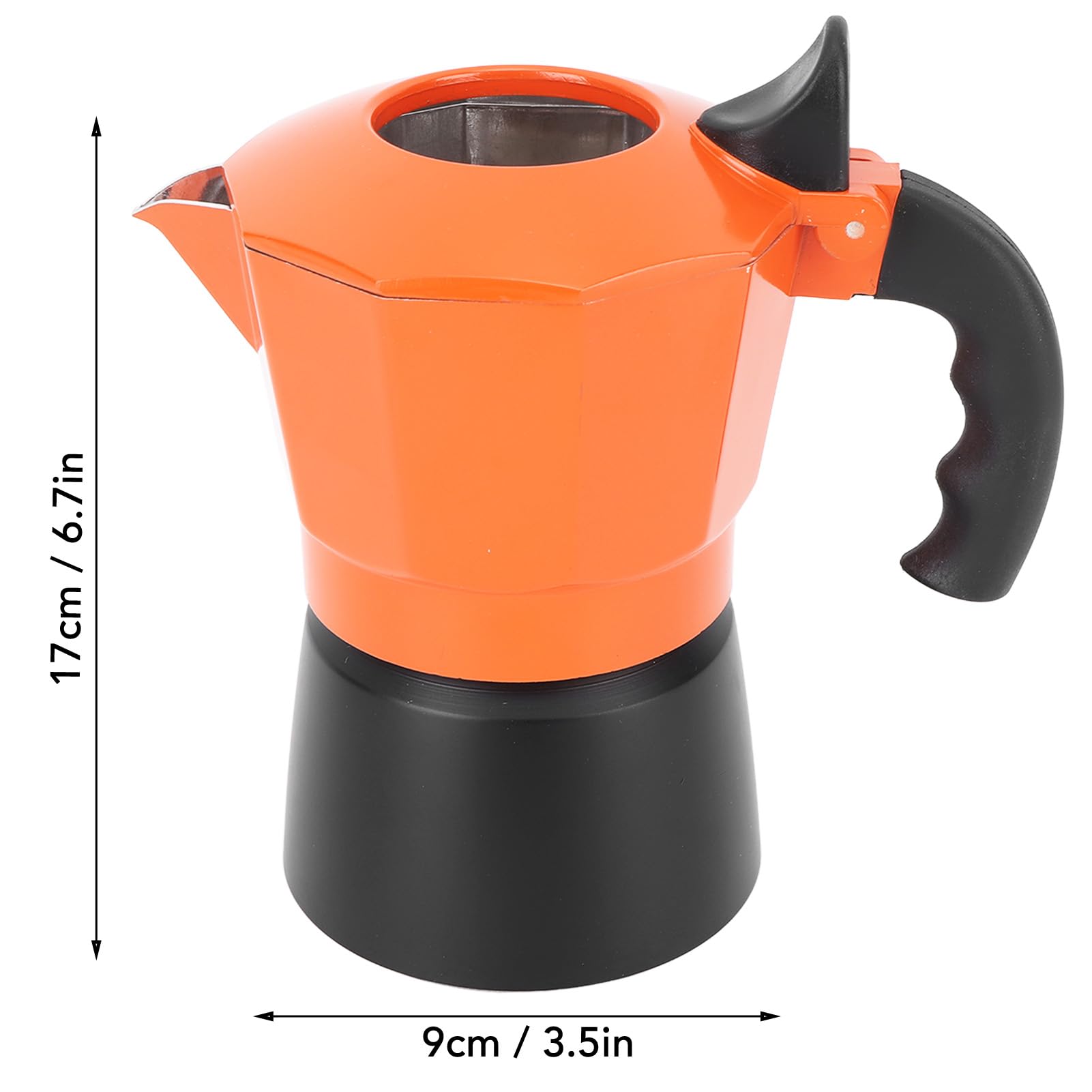 Caffettiera Doppia Valvola Ottagonale Caffettiera Italiana in Lega di Alluminio 2 Valvole con Vaso Fioriera Vaso per Piante in Vaso Piano Cottura Espresso (300 ml 6