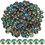 Perles prismatiques en cristal coloré à 2 trou:Dotées d'une conception pratique à 2 trous, Ces perles octogonales à facettes permettent des connexions polyvalentes et sécurisées.. Ce modèle permet de les assembler facilement en chaînes ou en treillis pour des créations artisanales complexes, comme la joaillerie., ornements suspendus, et des rideaux de perles prismatiques