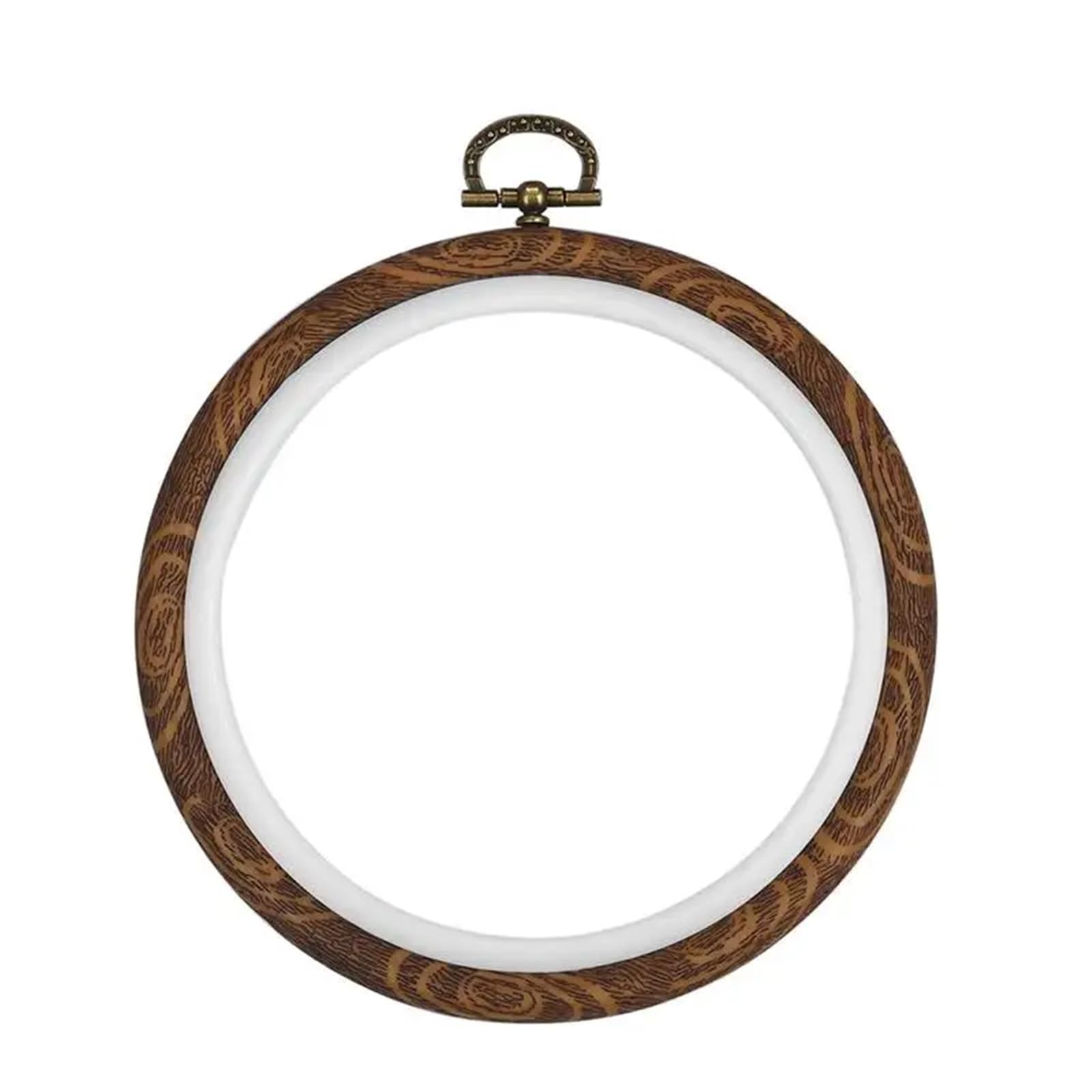 QCPLMKOJN Embroidery Hoop, Cross Stitch Frame 10-26cm Imitation Wood Resin Alloy Round Square Hoop(14cm)