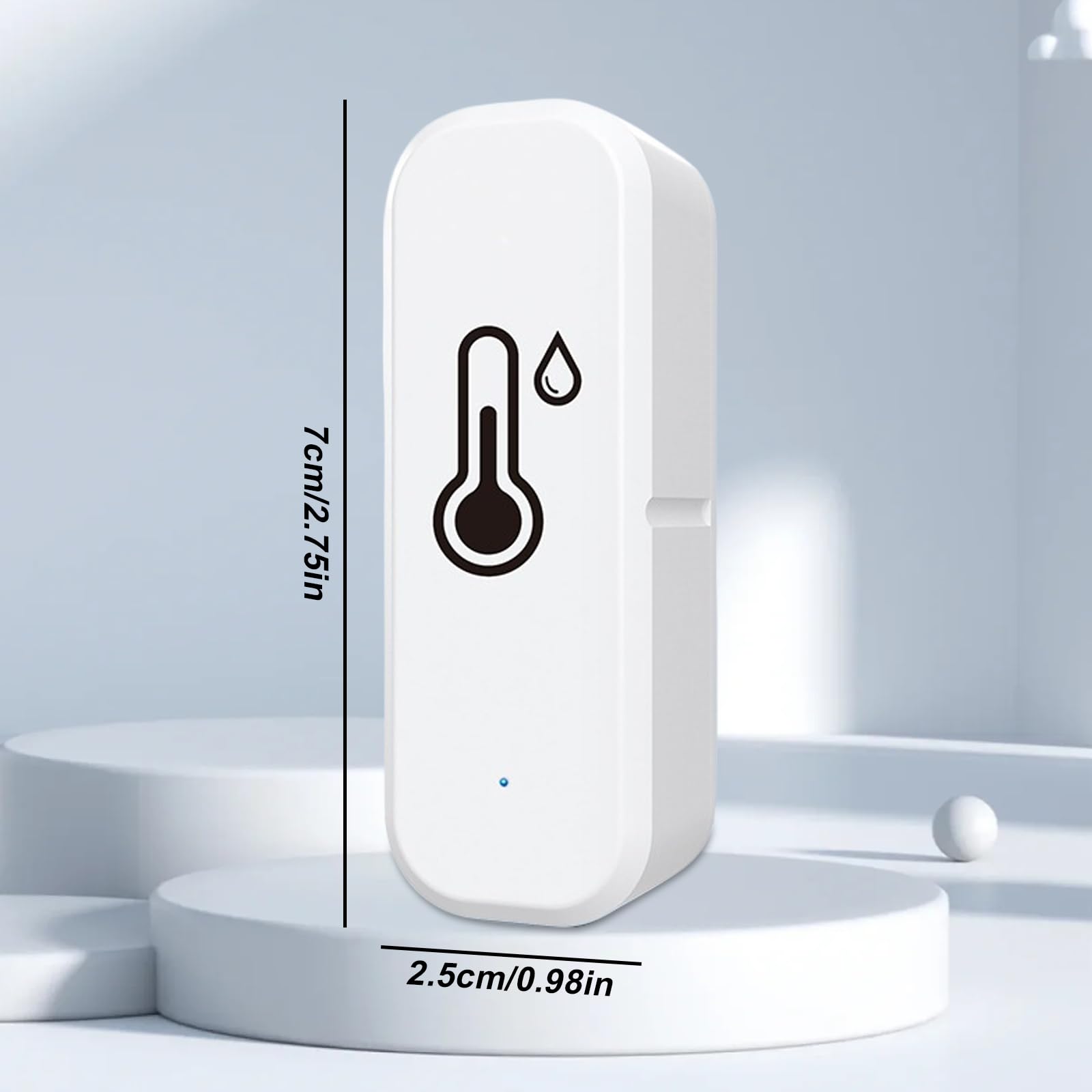 Sporgo Termometr z higrometrem WiFi, czujnik wilgotności i wilgotności z aplikacją Smart Tuya, zapis danych i alarmem powiadomień, mini bezprzewodowy termometr do użytku wewnątrz i na zewnątrz