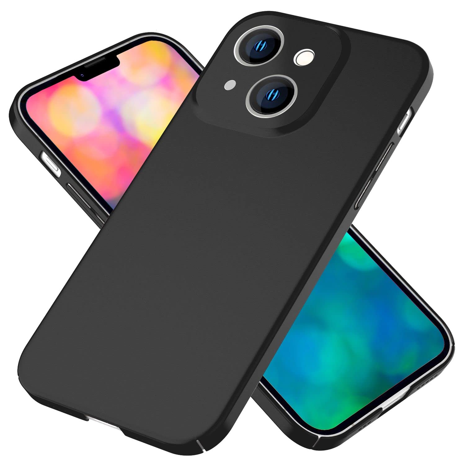 NALIA Cover con Collana per iPhone 14 - Custodia Ibrida Trasparente & Laccio - HANGIT PRO (Retro Anti-Giallo & Regolabile) - Marchio Tedesco, Colore:Arcobaleno