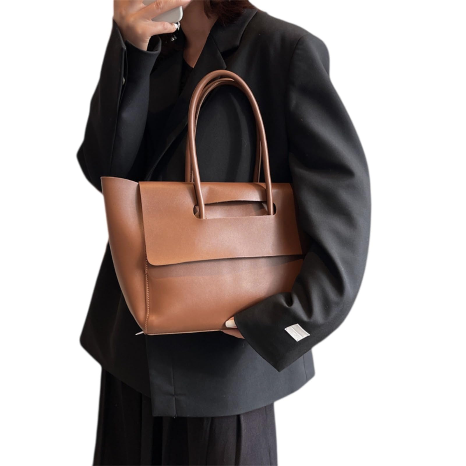 Beauty Case Tote Retro in Stile Coreano, Borsa A Spalla per Pendolari di Grande capacità