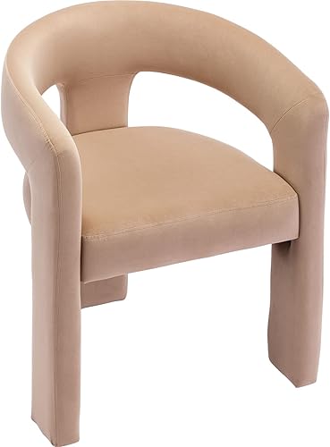 VESCASA Silla de comedor de terciopelo con respaldo abierto, sillón lateral tapizado moderno con 3 patas para cocina, comedor, sala de estar, 1