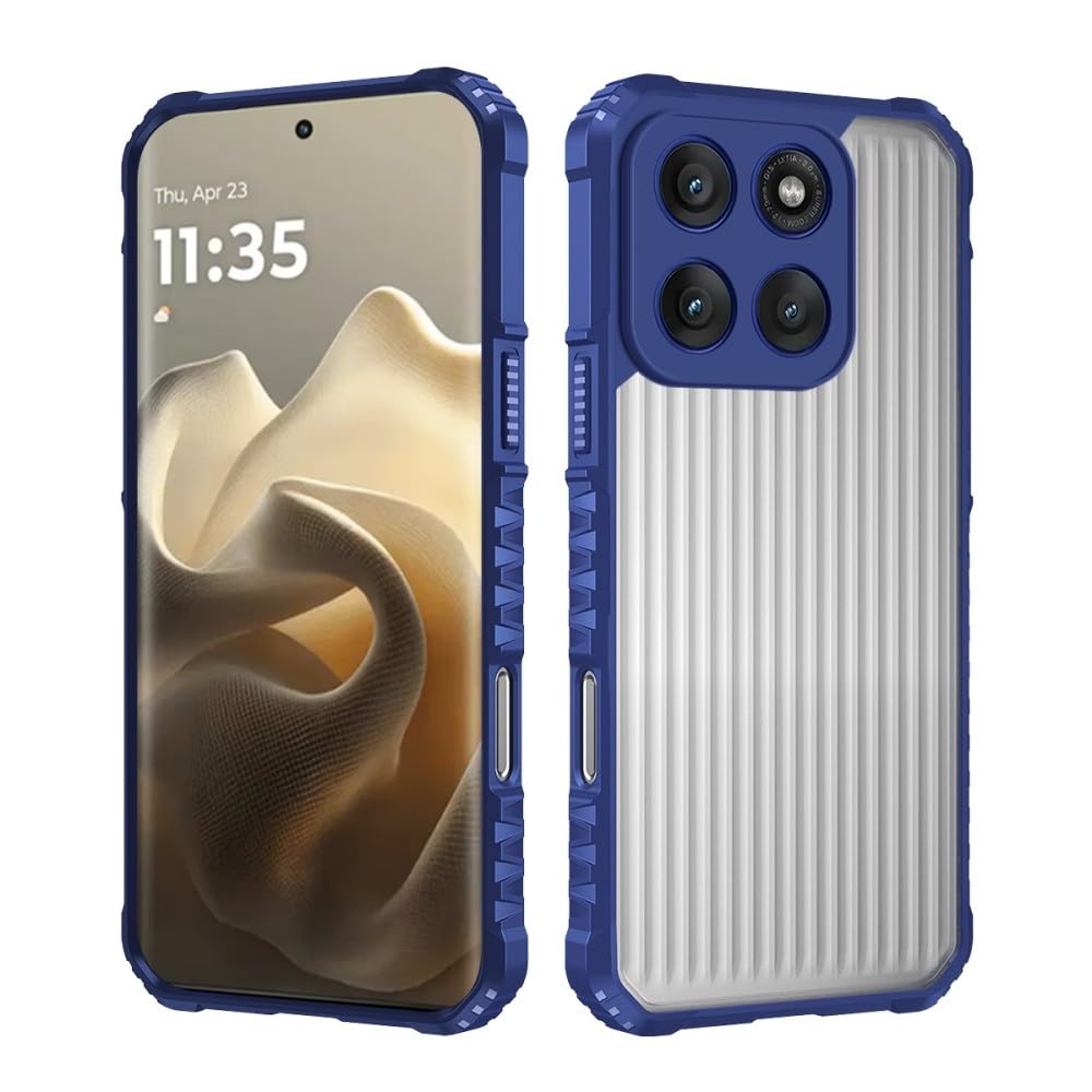 Coque arriere rigide silicone bleu Motorola Edge 5G 2025 - 8