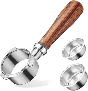 51mm Bottomless Portafilter with 2 Powder Trays ‚¨ Achieve Espresso Perfection with This 3-Ear Stainless Steel Design for Consistent Coffee Extraction