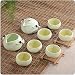 XDOBO Imported Vintage Chinese & Japanese Style Porcelain Handmade Kung Fu Tea Set, 10-pack (Green)