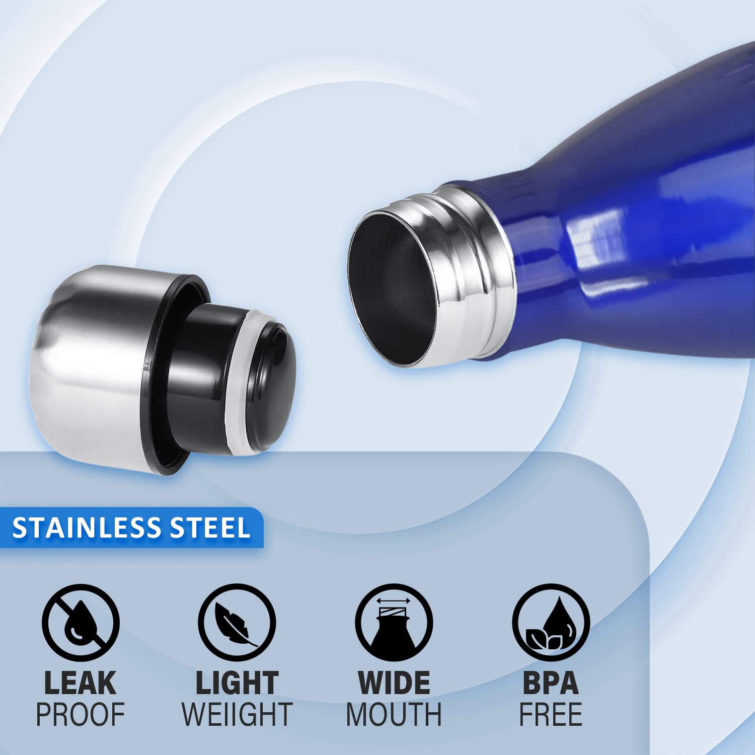 Edelstahl-Wasserflasche 1000 Ml – Hält 12h Heiß & 24h Kalt, Ideal Für Sport & Büro