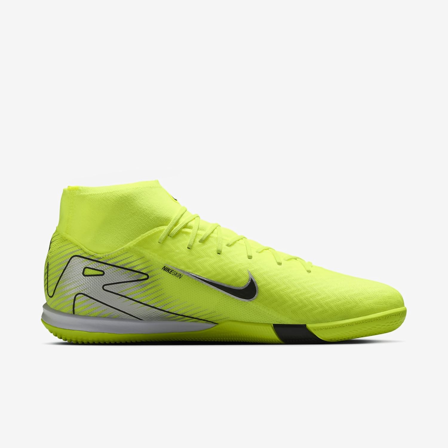 Nike Mercurial Superfly 10 Academy IC High-Top Soccer Shoes (FQ8332-700, Volt/Black) Size 7.5