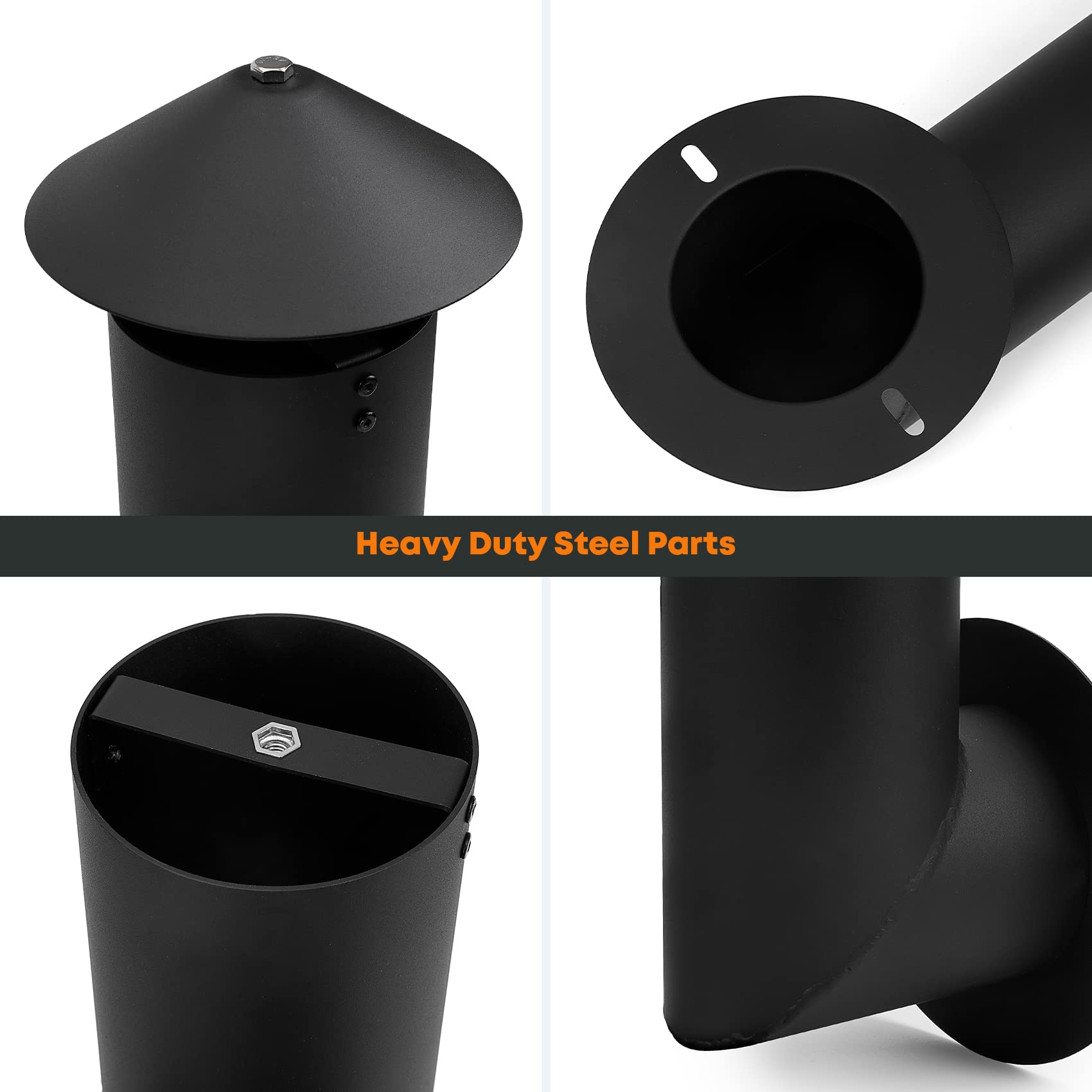 Stanbroil Pellet Grill Smoke Stack Compatible with Pit Boss, Traeger, Camp Chef and Other Pellet Smokers, Black