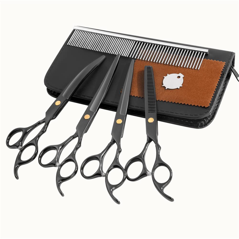 Set di Forbici per Taglio di Capelli per Animali Domestici, Set di Forbici per Borse per Cani in Acciaio Inox, per Cani, Gatti E Altri Animali, Cassaforte, Taglienti, Durevoli E Belli,C