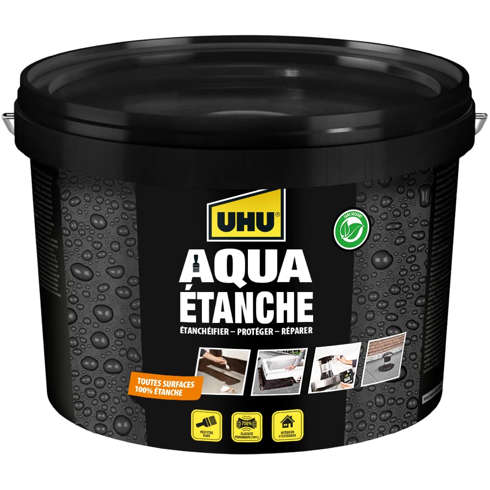 UHU Caucho Líquido - Revestimiento a base de caucho para sellar, proteger y reparar de forma estanca.Sin disolventes. 5 l