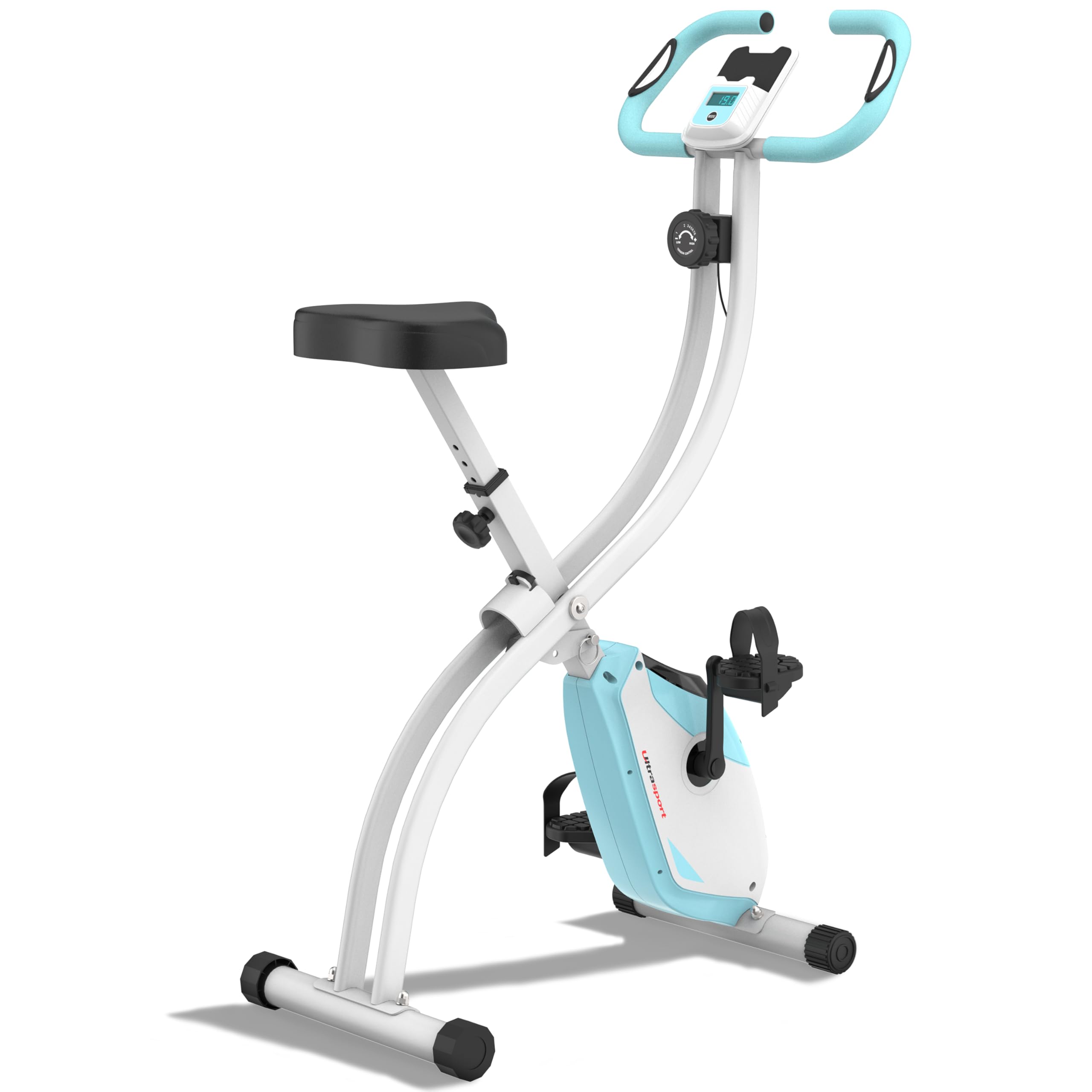Ultrasport F-Bike Folding Exercise Bike 286 lbs Capacity, Extra Silent with Relax Foam Seat I Exercise Bikes for Home Use, Exercise Bike Foldable, Indoor Bike, Stationary Bike