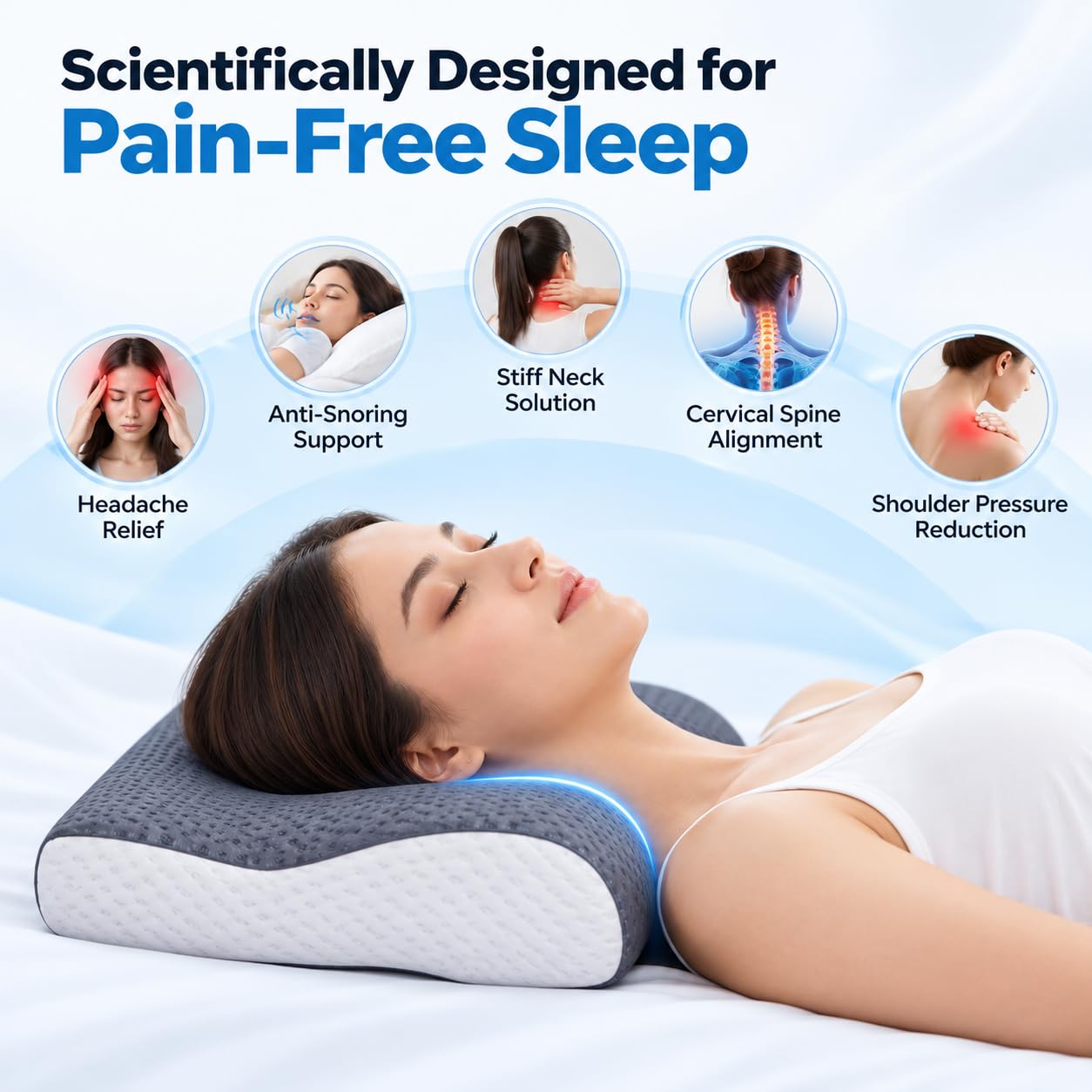 Cervical Pillow for Neck Pain - Utopia Bedding -4