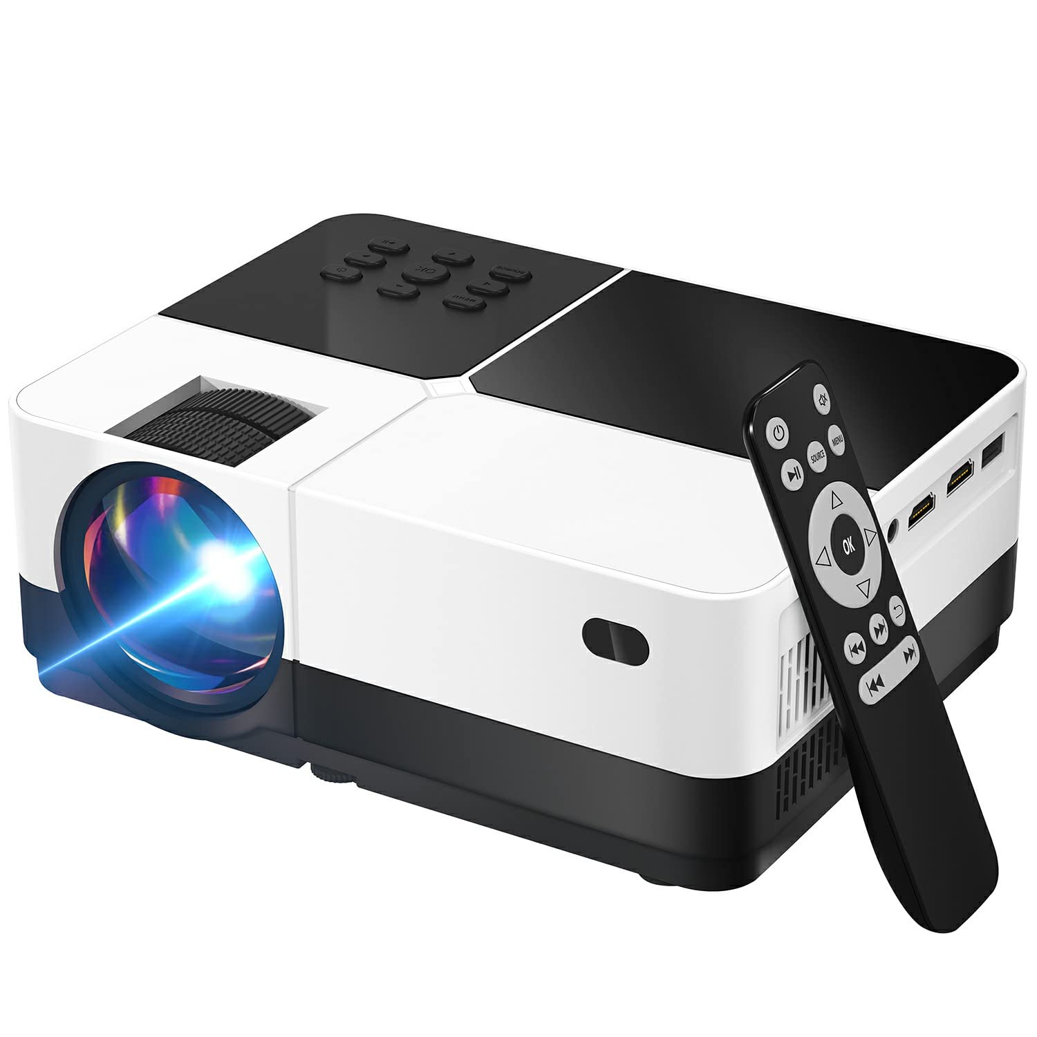 Wsky Mini Outdoor Projector 7500 Lumens, HD 1080P Portable Projector with Dolby Sound, 176’’ Display