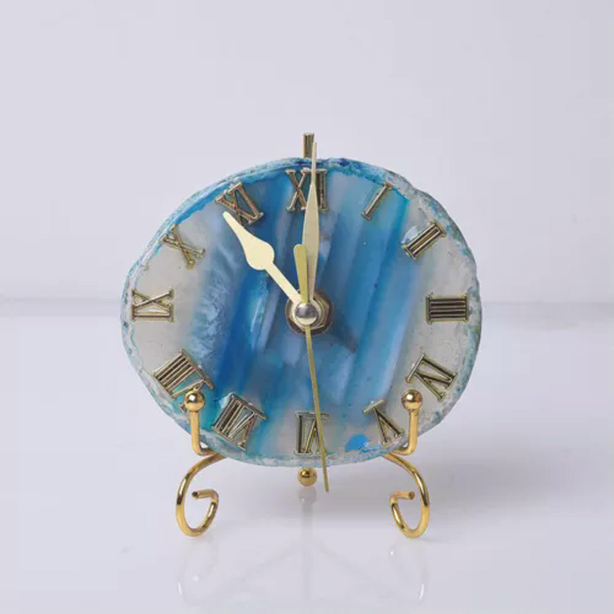 Disque d'horloge en Tranche d'agate Naturelle Ammonite Conque Labradorite sculptée - Tranche d'agate (Φ 8cm-10cm) Aléatoire ...