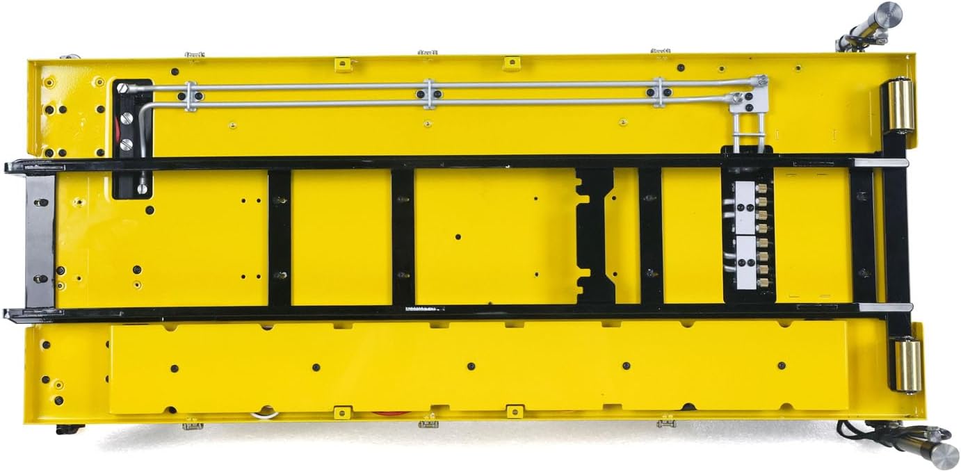 Metal Cargo Box Hydraulic Crane for LESU 1/14 Roll Off Dumper Truck DIY Tipper Metal 7CH Valve Lights Hobby Grade Model Parts(Lemon Yellow and Black)