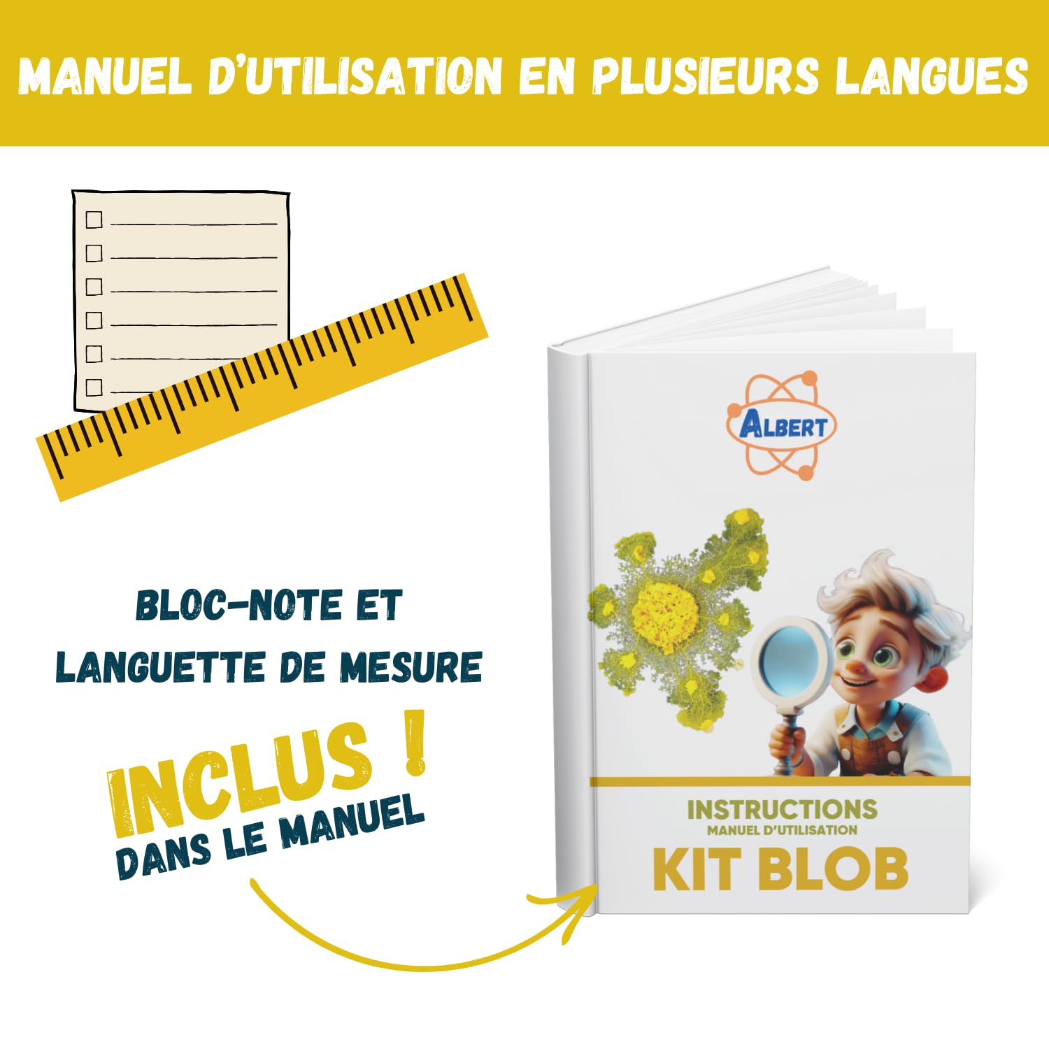 Albert® Kit Blob Vivant – Expérience Scientifique Complète – Éveille