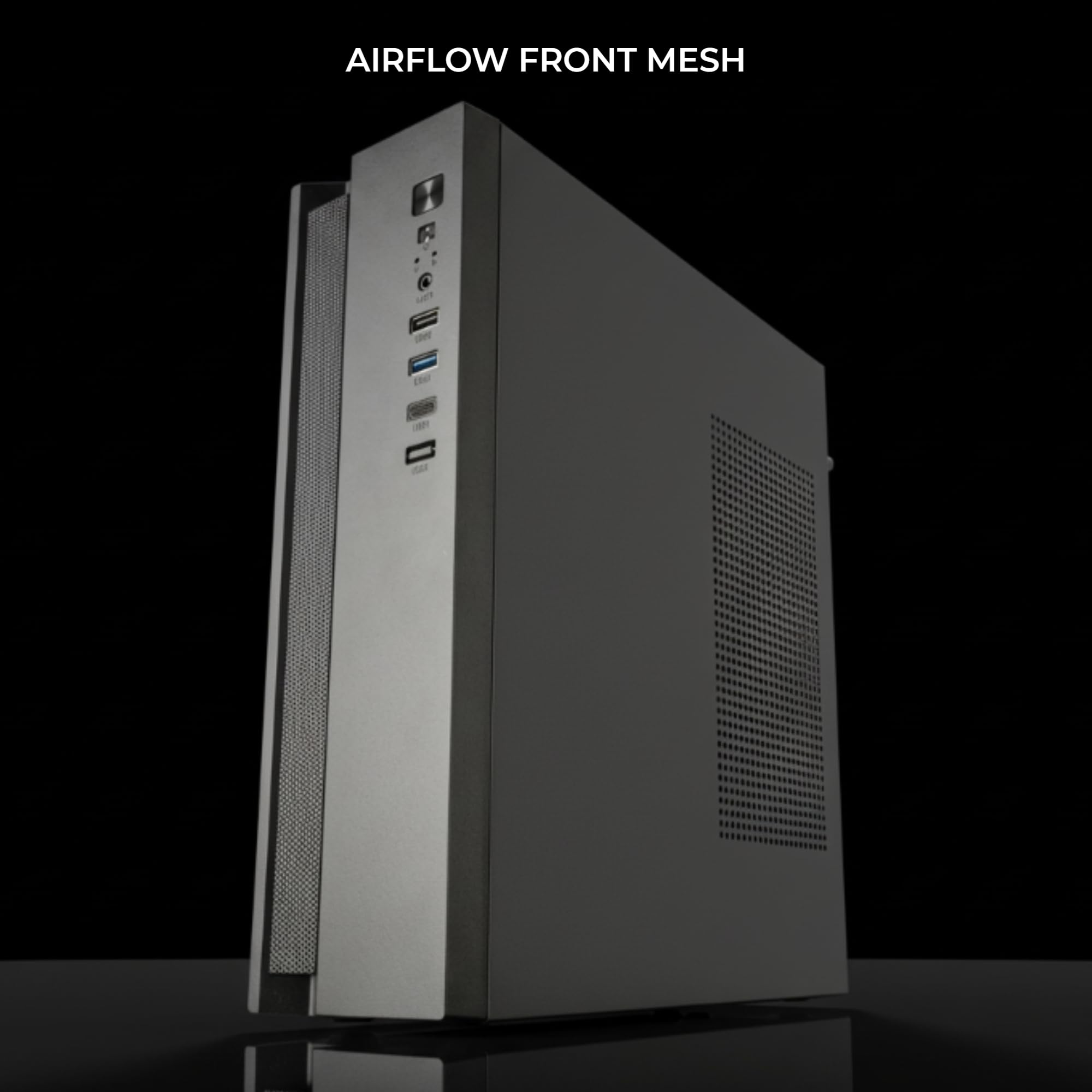 Tacens Anima ACSLIM500, obudowa PC MicroATX, smukły podwójny poziomy lub pionowy design, zasilacz TFX 500W, przedni panel z kratką Airflow, ultrakompaktowa mini wieża z USB-C i USB 3.0, czarna