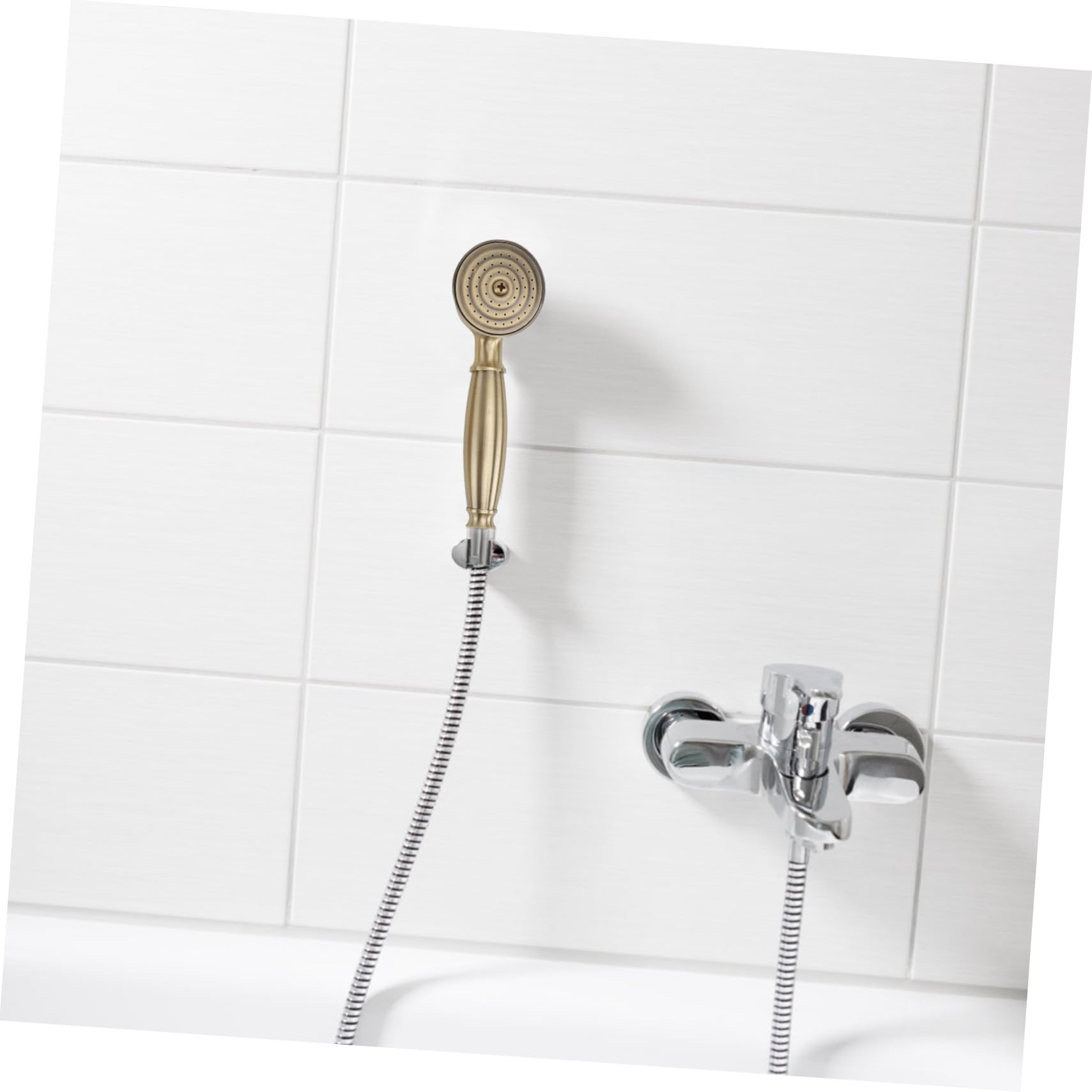 Cabezal de ducha de mano de latón vintage de alta presión con manguera, boquilla de ducha de bronce galvanizado para hogar y hotel, accesorio de baño compacto, duradero y práctico