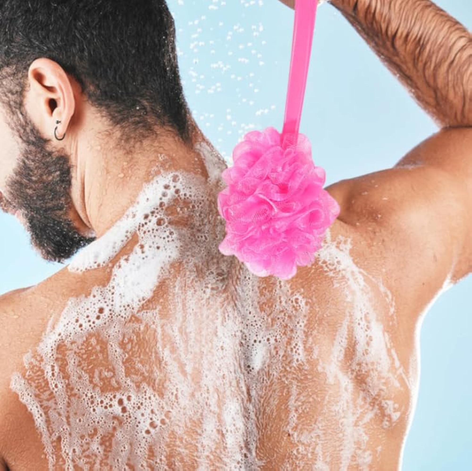 Back Scrubber for Shower with Loofah on a Stick