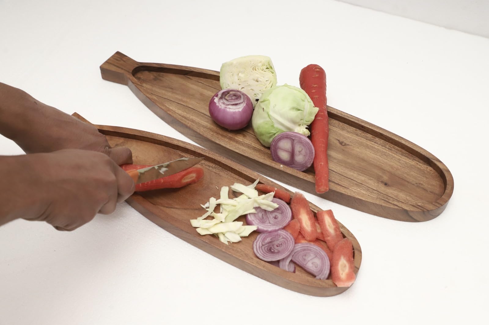 3A Home Decor Round Wooden Serving Tray with Raised Edges - Perfect for Charcuterie, Snacks, and Table Centerpiece Display