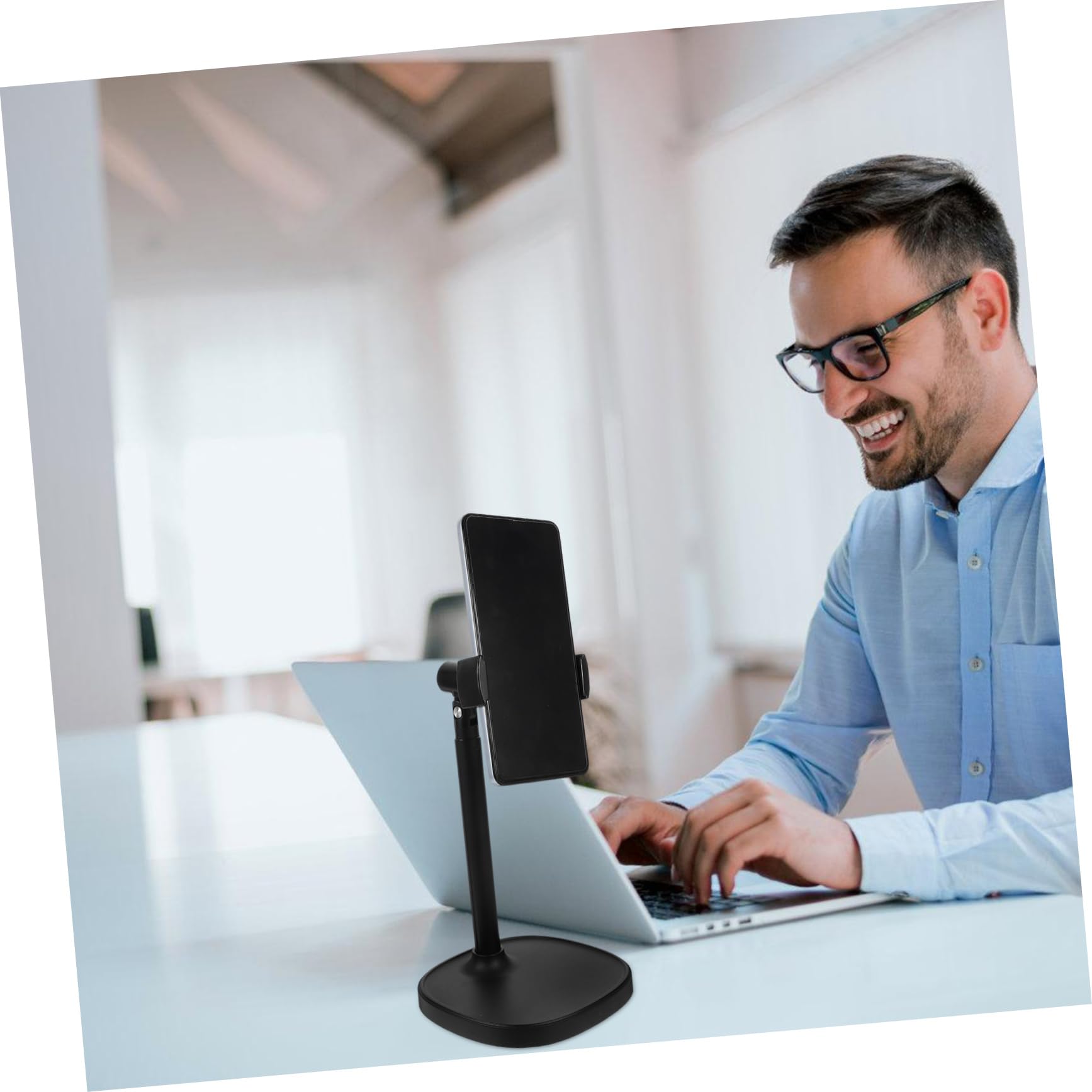 UPKOCH Supporto Telefonico Regolabile Per Scrivania Stabile e Pratico Per Visione Senza Mani Compatibile Con Smartphone e Tablet Design Versatile Per Casa e Ufficio
