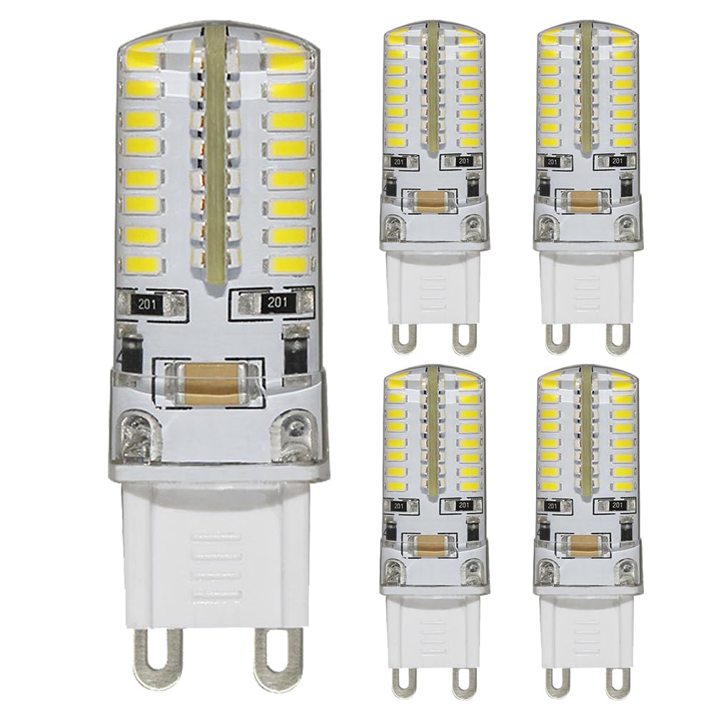 Chao Zan 4W G9 LED Bulb, Energy Saving Bulbs, Non Dimmable, No Flicker, AC 220V, for Home Lighting (Cool White, 5 Count)