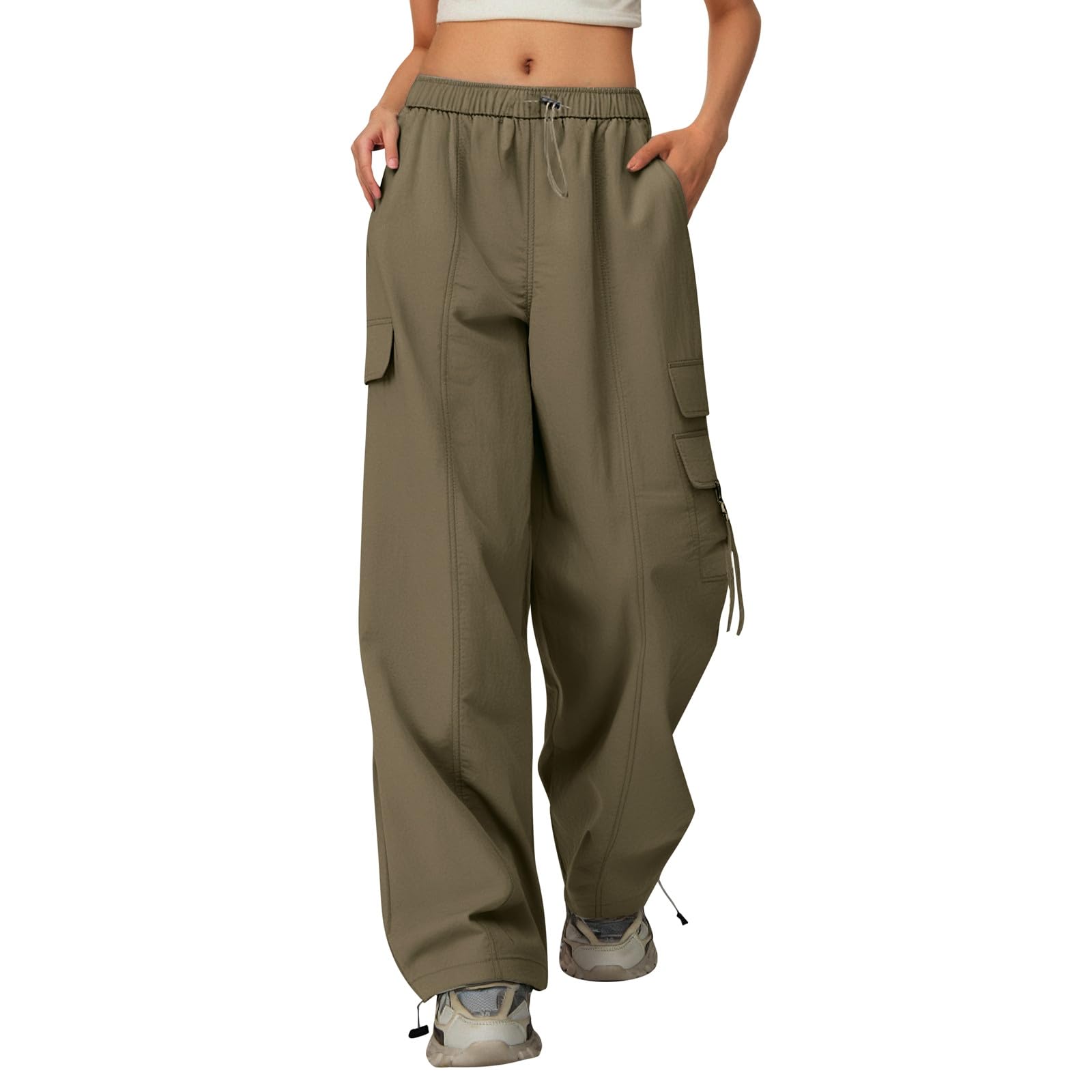 Cokbyavla Teen Girl Uniform Pants, Little Girl Uniform Pants Teens Girls Khaki Cargo Cross Waist Leggings Leggings with Pockets Girls Age 14 Kid 15-16 Years