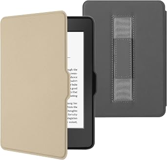 MOROCK Case for 6" Kindle Paperwhite 5th/6th/7th Generation 2012-2017 ReleasedModel No. EY21 & DP75SDI, Premium Lightweight PU Leather Cover with Hand Strap, Auto Wake/Sleep, Oat Coffee