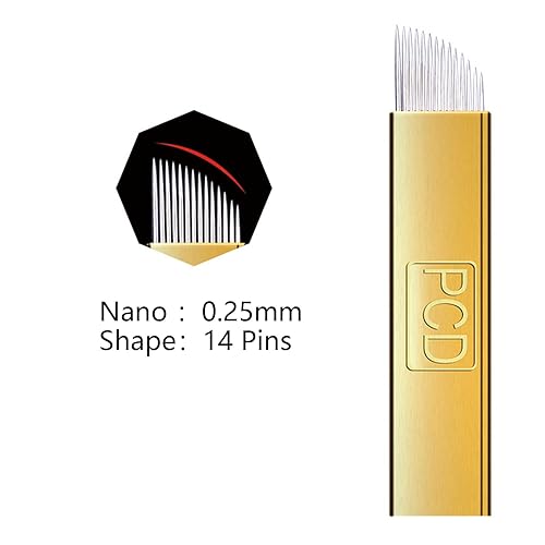 Miniatura 2 de PCD S14 - Agujas Mircoblading para cejas, 30 unidades, agujas desechables de maquillaje permanente, manual de tatuaje, hoja de arco, 14 pines en