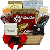 Art of Appreciation Gift Baskets Meat and Cheese Lovers Tote with Smoked Salmon