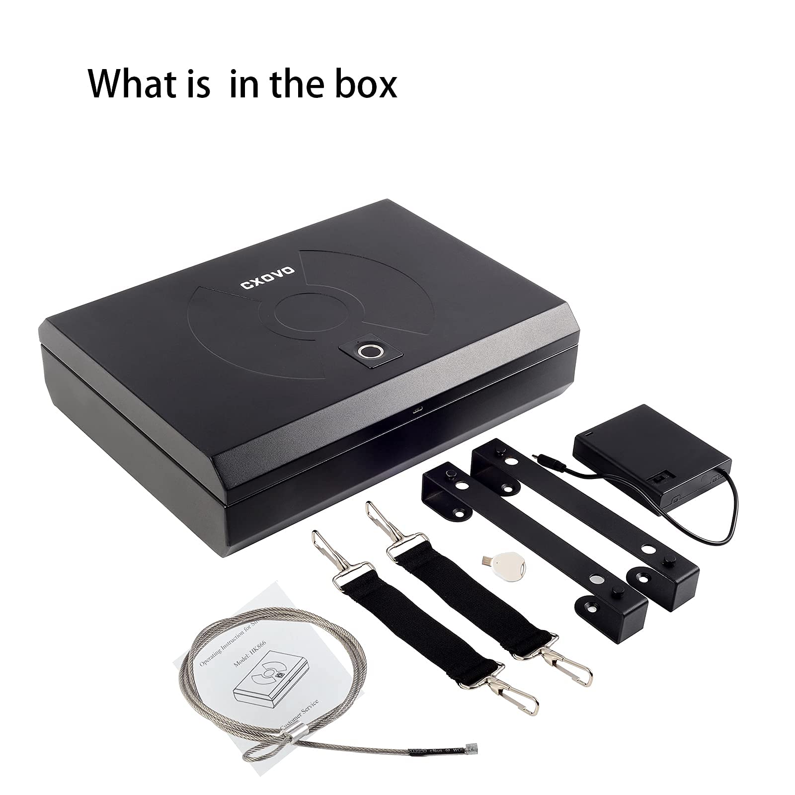 Gun Safe,Biometric Fingerprint Gun Safe Box for 2 Pistols with