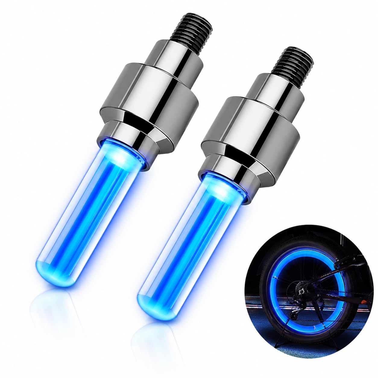 All Bike/Bicycle Tyre LED Rim Valve Cap Light with Motion Sensor | Flashing Blue Wheel Light for Bike, Bicycle, Car & Motorcycle | Waterproof Tyre Valve LED Light Set of 2-image-25