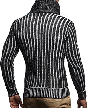 Leif Nelson Heren Gebreide Pullover Trui LN-5235, Antraciet Zwart, XL