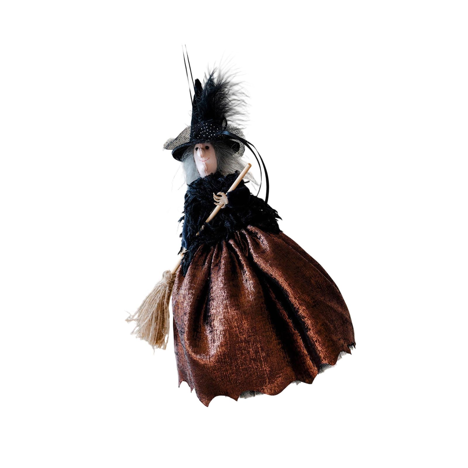 YUGSHNKFC Witch with Broom Collectible Figure Hanging Decoration for Home Wall Tree Door Halloween Party Ornament Halloween Necromancer Hanging Ornament