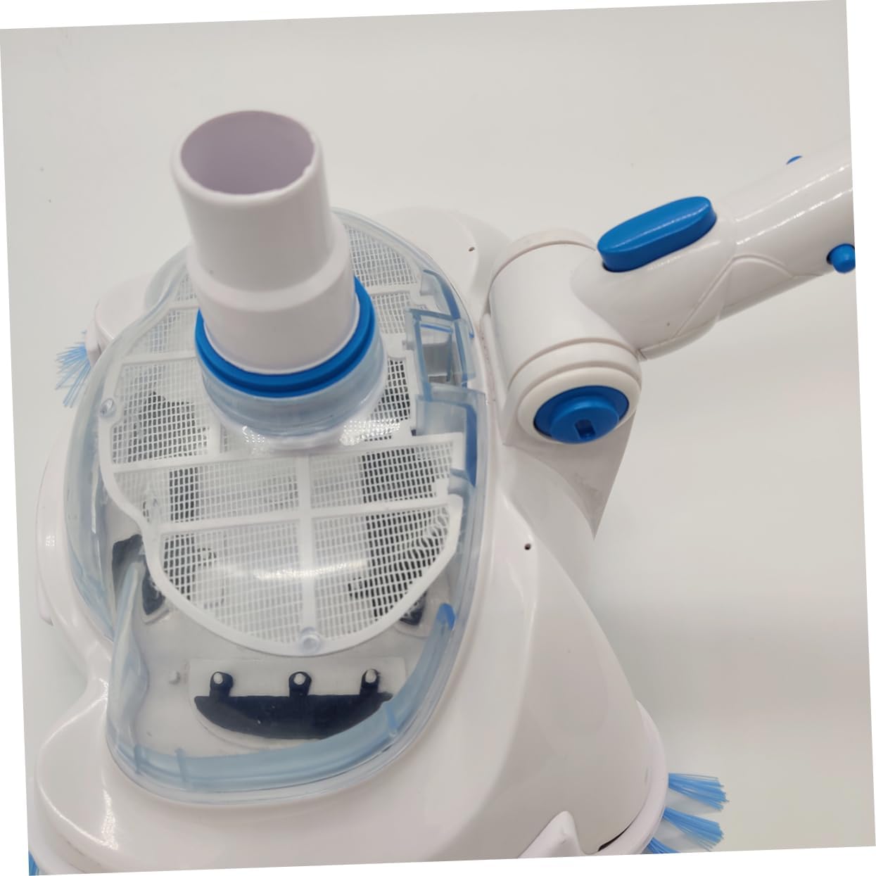 Vacuum Cleaning Head for Swimming Pools Transparent Cover Durable Bristles for Inground Above Ground Vinyl Pools Corner Wall Cleaning Tool