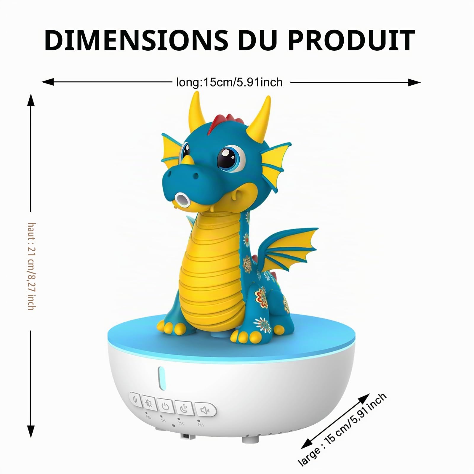 Diffuseur Huiles Essentielles avec Bruit Blanc, Humidificateur 200 ML avec Télécommande et Minuterie 1/3/6h, Diffuseur d'Huiles Essentielles pour la Chambre, Humidificateur pour Enfants (Bleu)