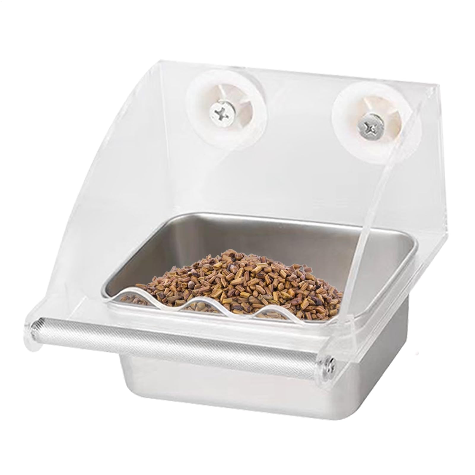 Mangeoire pour perroquets haut de gamme en cristal acrylique et support inox