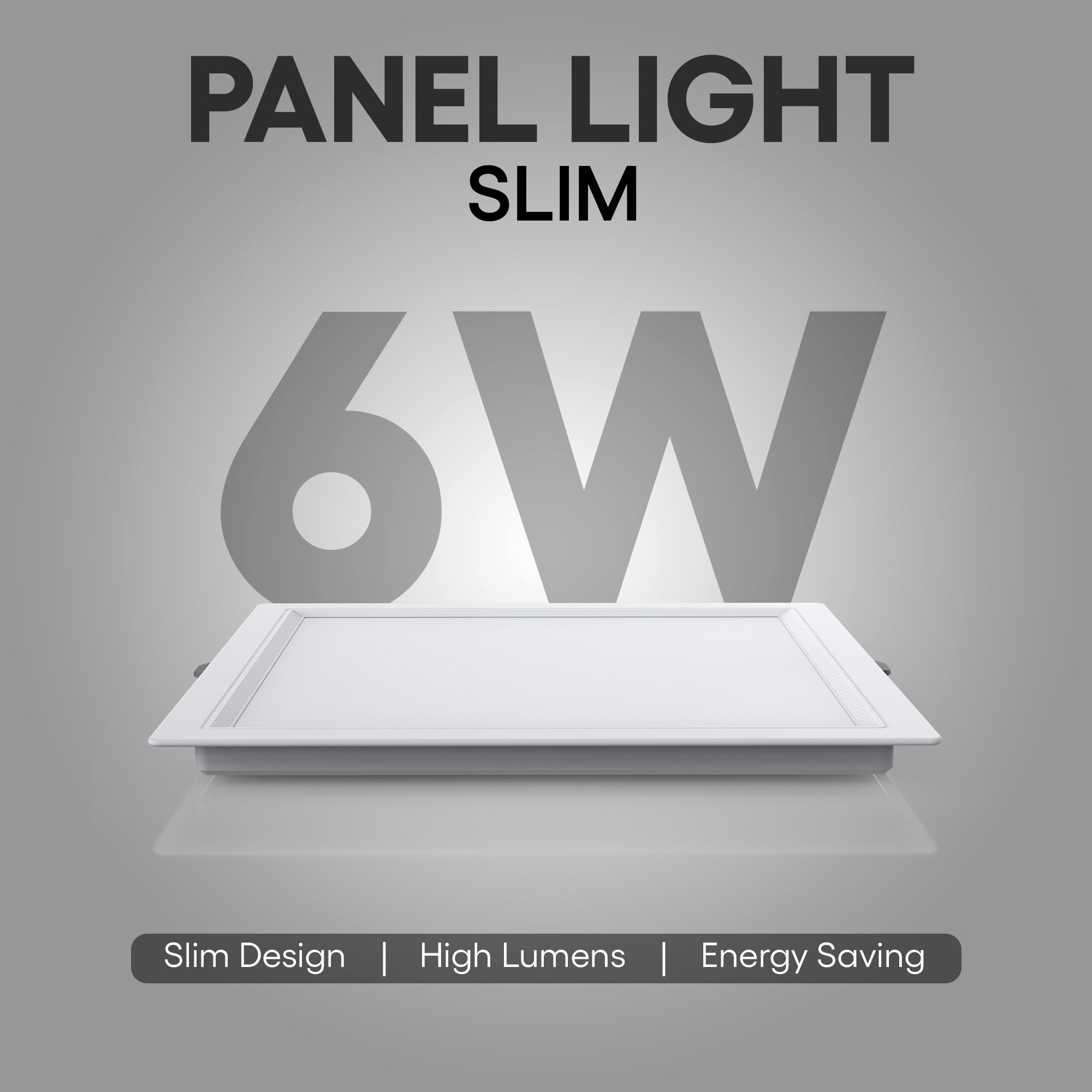 elleys' Hi-Fi OLLO 6 watt Slim EDGELIT Led Panel Light for Celling |Energy Saving | Up to 6.5 kV Surge Protection |False Ceiling Lights | Cool White Light |BIS Certified |Square led Light_Pack of 4 2