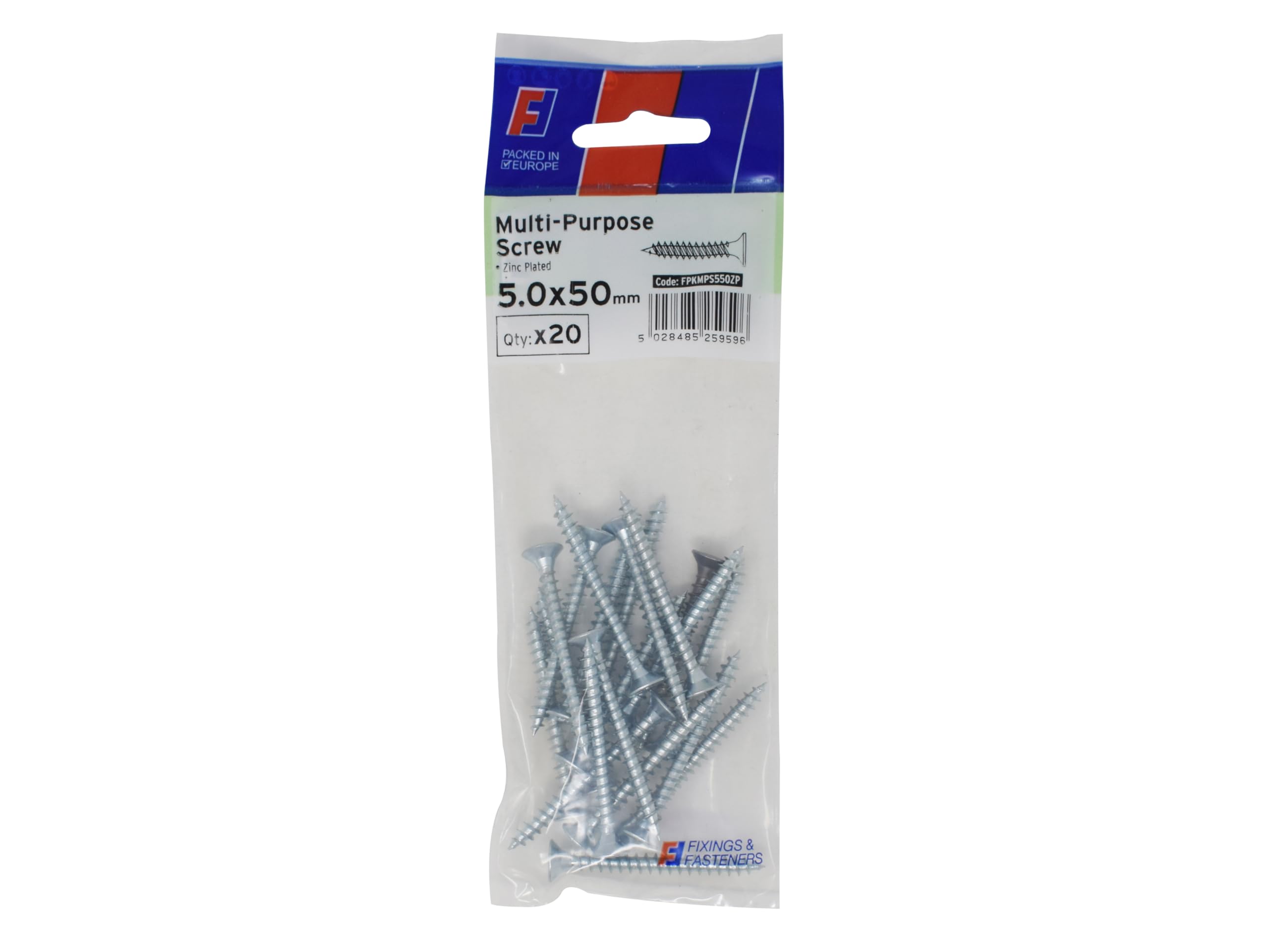 Forgefix Multi-Purpose Pozi Screw Csk St Zp 5.0 X 50Mm Forgepack 20