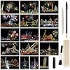 Magic Scratch Art Paper, Mini Envelope Postcard, Rainbow Night View Scratchboard for Adults and Teens, Art & Crafts Set : 16 Sheets Scratch Cards & 7 Tools Drawing Pen, Brush (Travel Around The World)
