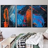 3 Piece Framed Canvas Wall Art Abstract Colorful Pictures Canvas Prints Home Artwork Decoration for Living Room,Bedroom - 16