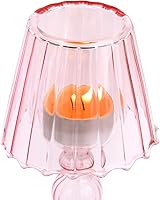 Vista 8 de Portavelas de Vidrio con Forma de Lámpara de Escritorio - Portavelas Hurricane de Vidrio Soporte Decorativo de Vela de Cristal para Mesa Boda