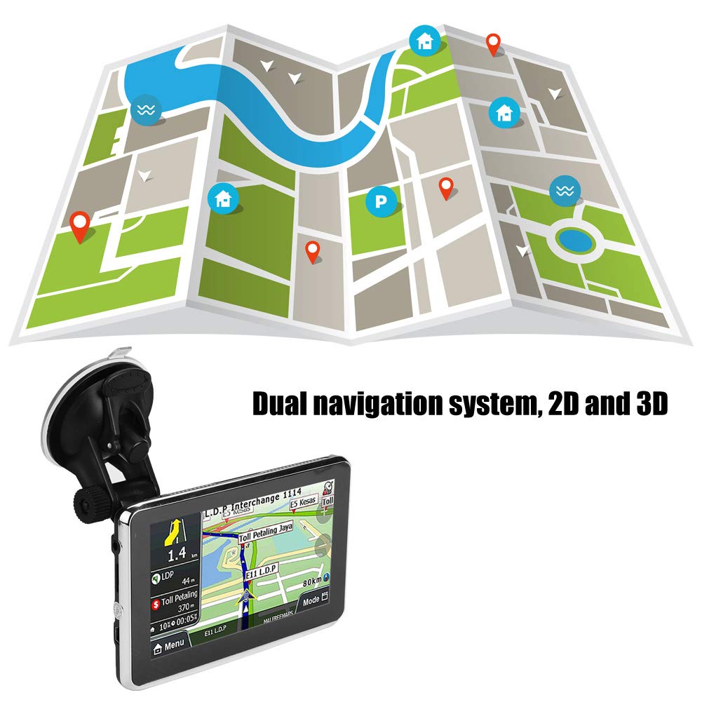 Navigateur de voiture à écran tactile de 5 pouces Navigation GPS universelle DDR256M 8G MP3 FM Europe carte 508 pour pièces de rechange